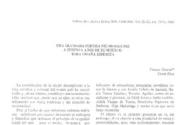 Una olvidada poetisa nicaragüense a sesenta años de su muerte