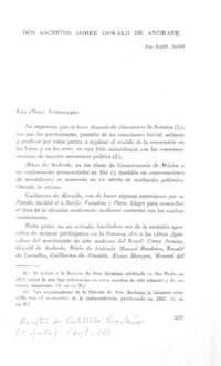 Dos escritos sobre Oswald de Andrade