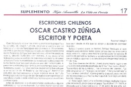 Óscar Castro Zúñiga, escritor y poeta