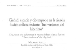 Ciudad, espacio y ciberespacio en la ciencia ficción reciente