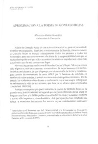 Aproximación a la poesía de Gonzalo Rojas