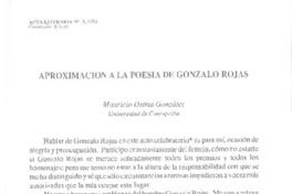 Aproximación a la poesía de Gonzalo Rojas