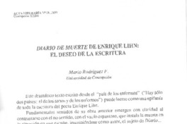 Diario de muerte de Enrique Lihn: el deseo de la escritura