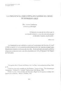 La influencia cervantina en Saverio el cruel de Roberto Arlt