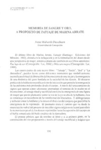 Memoria de sangre y oro