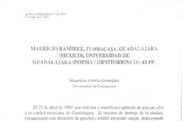 Mauricio Ramírez, Tumbacasa