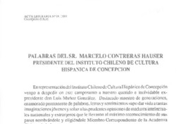 Palabras del Sr. Marcelo Contreras Hauser