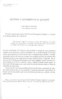 Lectura y lectores en El Quijote