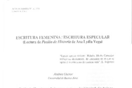 Escritura femenina escritura especular