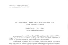 Dramaturgia y modernidad en Gilles de raiz de Vicente Huidobro