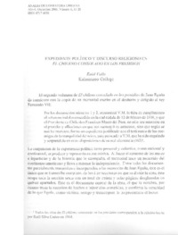 Expediente político y discurso religioso en El chileno consolado en los presidios