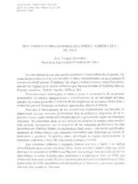 Dos versiones preliminares del poema "Cordillera" de Tala