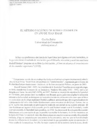 El método inicial de Rudolf Steiner en Un año más de Juan Emar