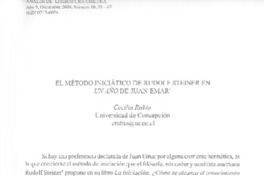 El método inicial de Rudolf Steiner en Un año más de Juan Emar