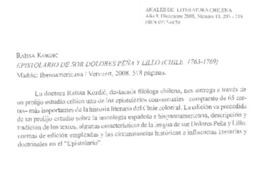 Espistolario de Sor Dolores Peña y Lillo