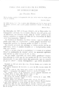 Para una lectura de la poesía de Gonzalo Rojas