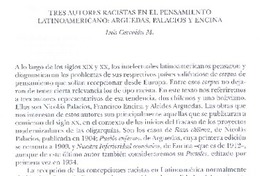 Tres autores racistas en el pensamiento latinoamericano: Arguedas, Palacios y Encina