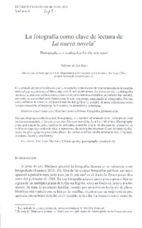 La fotografía como clave de lectura de la nueva novela