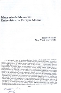 Itinerario de Memoria: entrevista con Enrique Molina