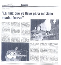 "La raíz que yo llevo para mí tiene mucha fuerza"