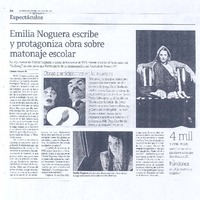 Emilia Noguera escribe y protagoniza obra sobre matonaje escolar
