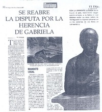 Se reabre la disputa por la herencia de Gabriela
