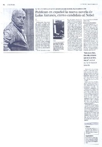 Publican en español la nueva novela de Lobo Antunes, eterno candidato al Nobel