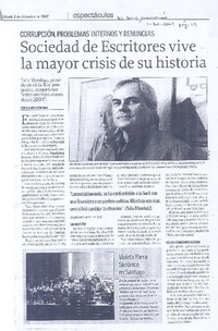 Sociedad de escritores vive la mayor crisis de su historia