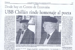UBB Chillán rinde homenaje al poeta