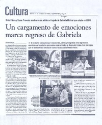 Un cargamento de emociones marca regreso de Gabriela