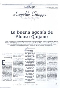La buena agonía de Alonso Quijano