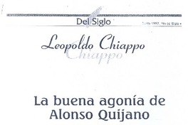 La buena agonía de Alonso Quijano