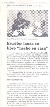 Escritor lanza su libro "hecho en casa"