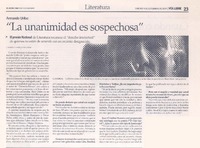 "La unanimidad es sospechosa"