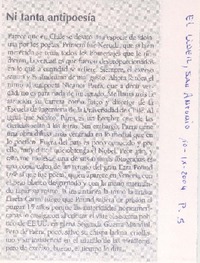 Ni tanta antipoesía
