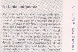 Ni tanta antipoesía
