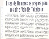 Liceo de hombres se prepara para recibir a Volodia Teitelboim