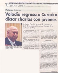 Volodia regresa a Curicó a dictar charlas con jóvenes