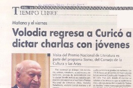 Volodia regresa a Curicó a dictar charlas con jóvenes