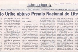 Armando Uribe obtuvo Premio Nacional de Literatura