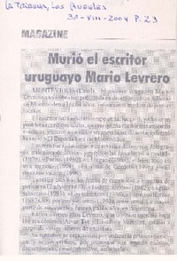 Murió el escritor uruguayo Mario Levrero
