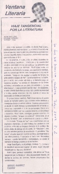 Viaje tangencial por la literatura