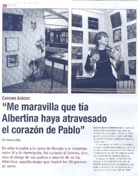 "Me maravilla que tía Albertina haya atravesado el corazón de Pablo"