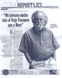 "Me parezco mucho más al viejo pascuero que a Marx"