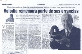 Volodia rememora parte de sus errancias