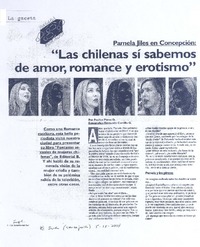 "Las chilenas sí sabemos de amor, romance y erotismo"