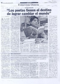 "Los poetas tienen el destino de lograr cambiar el mundo"
