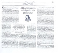 ¡Al fin septiembre, cabalgando a la primavera!