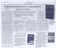 Cómo son los lectores y espectadores post Internet