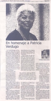 En homenaje a Patricia Verdugo